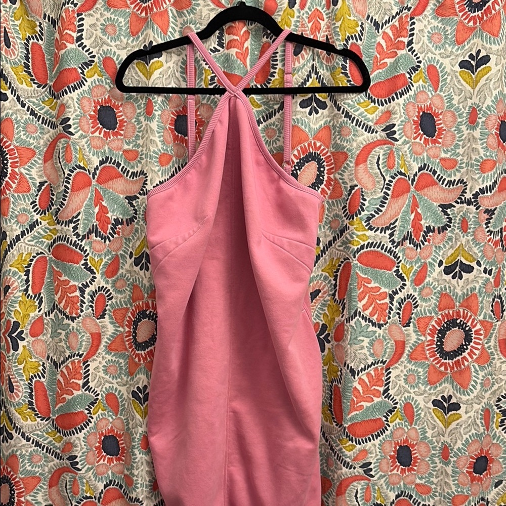 Anthropologie Pink Sheath Halter Dress